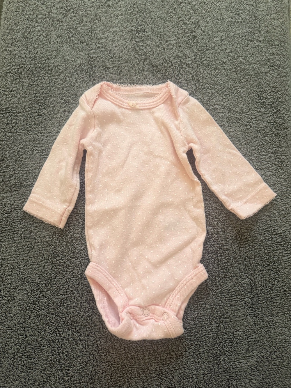 Carter's Light Pink Polka Dot Long-Sleeve Baby Bodysuit